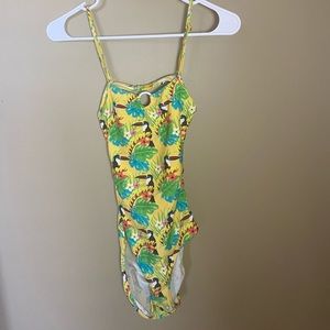 Zara-Tropical Trikini With Ring Detail-Open Back